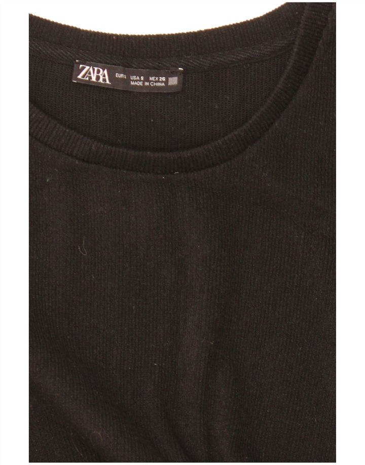 Damska bluzka oversize z krótkim rękawem Zara UK 10 Small Black