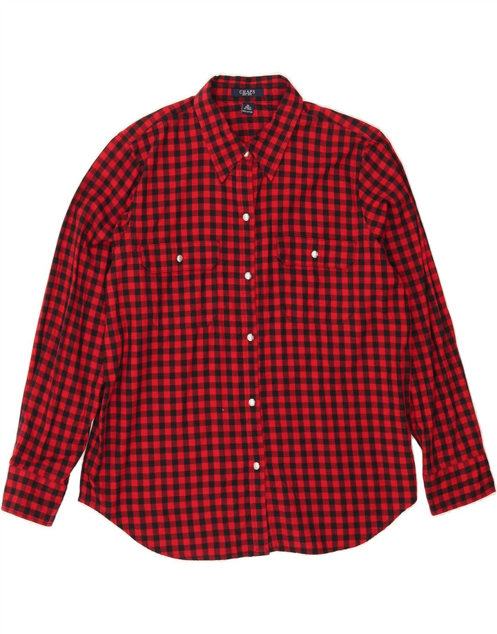 CHAPS Womens Formal Shirt UK 18 XL Red Check Cotton Vintage Chaps and Second-Hand Chaps from Messina Hembry 