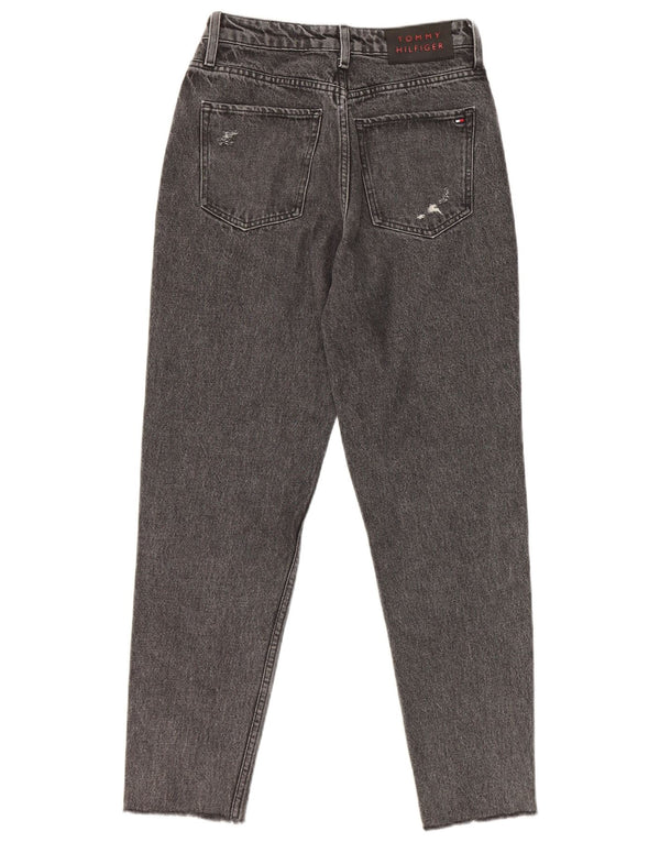 Damskie dżinsy Tommy Hilfiger Gramercy Distressed W26 L27 Szara bawełna