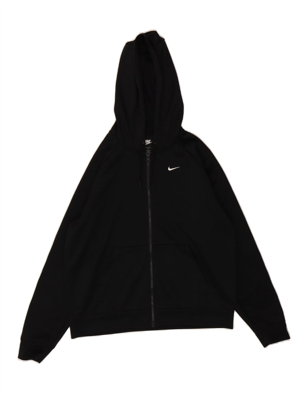 NIKE Womens Graphic Oversized Zip Hoodie Sweater UK 14 Medium Black Vintage Nike and Second-Hand Nike from Messina Hembry 