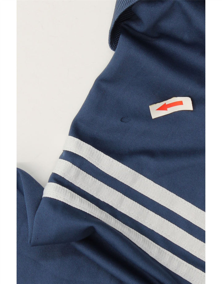 Adidas Męska koszulka polo Climalite XL granatowa, z blokami kolorów, poliestrowa