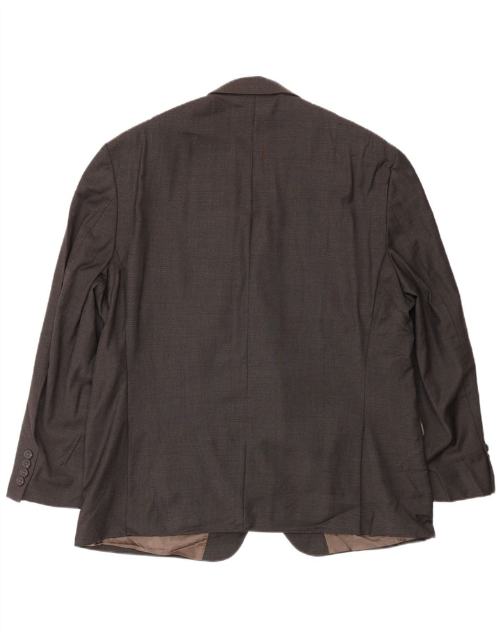 Męska marynarka Calvin Klein zapinana na 2 guziki UK 44 2XL Brązowa wełna w pepitkę