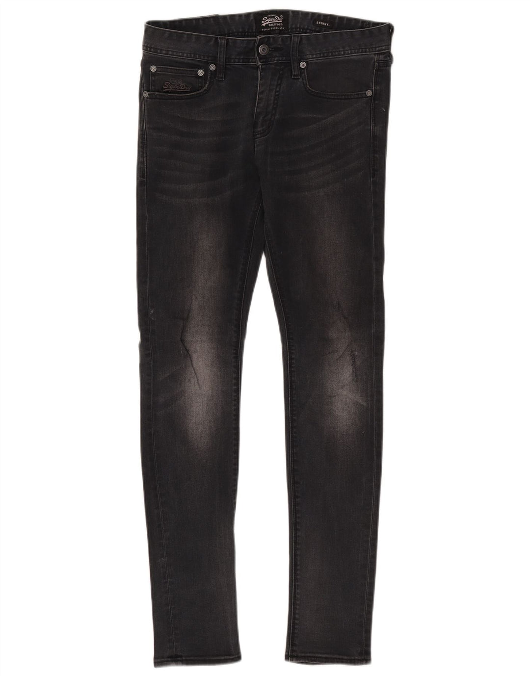 Damskie jeansy rurkowe Superdry w trudnej sytuacji W30 L32, czarne, bawełniane