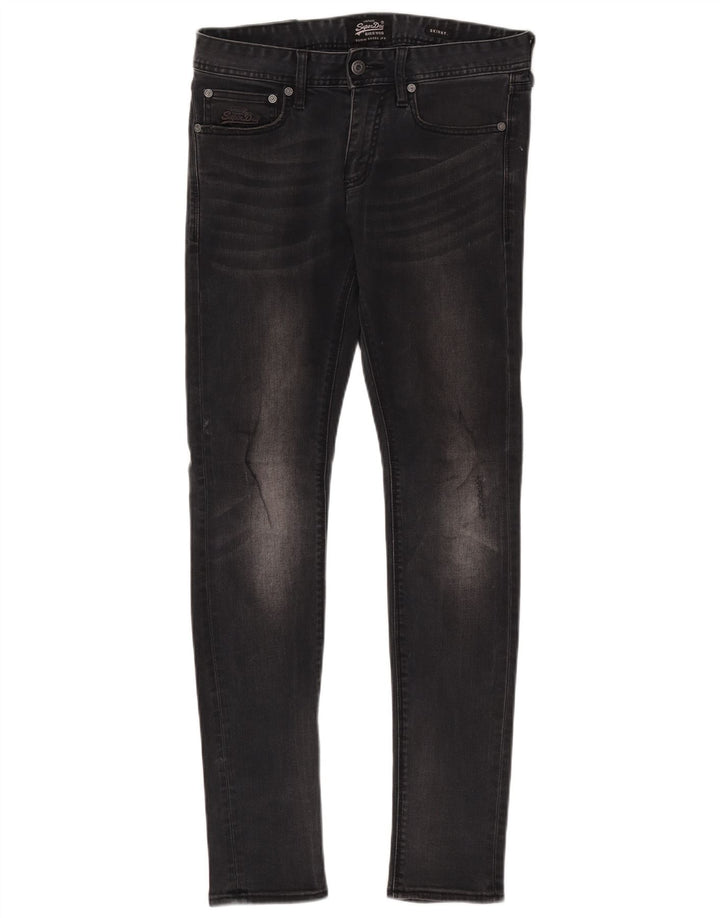 Damskie jeansy rurkowe Superdry w trudnej sytuacji W30 L32, czarne, bawełniane