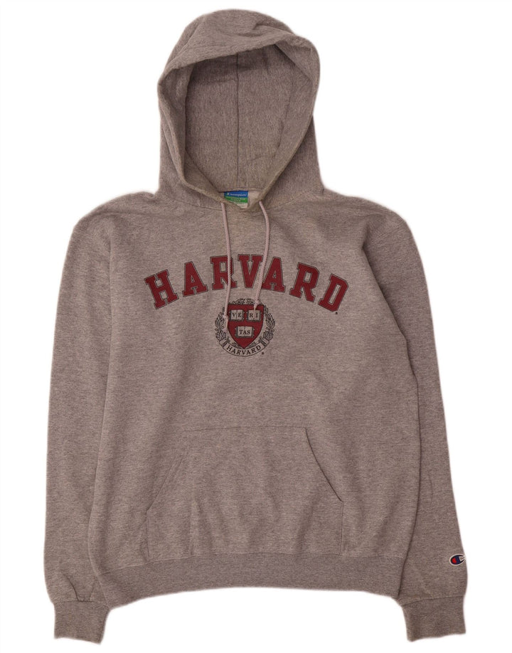 Męski sweter z kapturem Champion Harvard Graphic o regularnym kroju, średnioszary