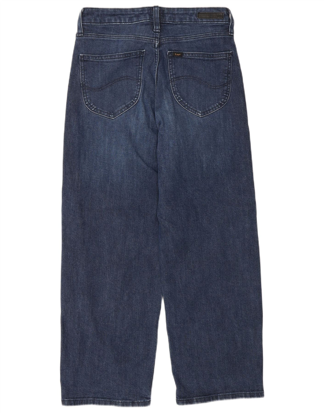 Damskie jeansy z wysokim stanem i szeroką nogawką LEE W26 L25 Niebieska bawełna