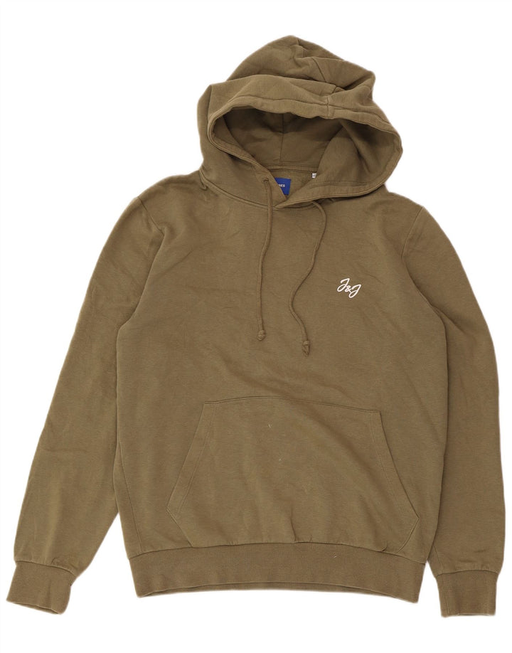Męski sweter z kapturem JACK & JONES, średnia, bawełniana khaki