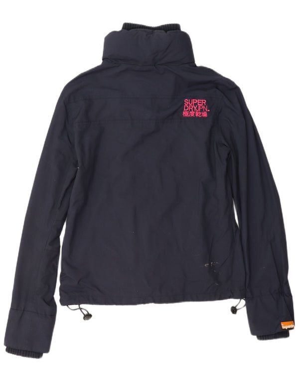 Damska kurtka przeciwdeszczowa Superdry UK 14, średni granatowy nylon