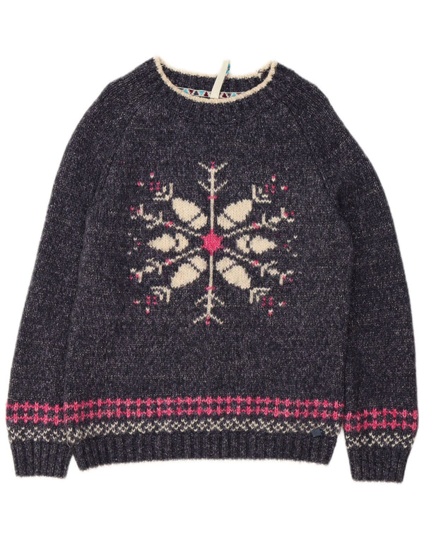 Damski sweter Weird Fish z dekoltem w łódkę UK 12 Średni granatowy Fair Isle