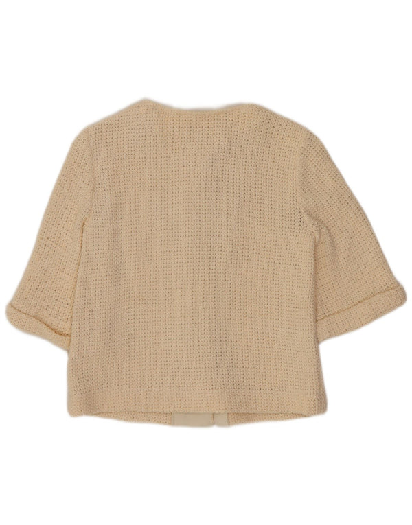 Damski sweter rozpinany Pinko z rękawem 3/4 UK 6 XS, beżowa bawełna