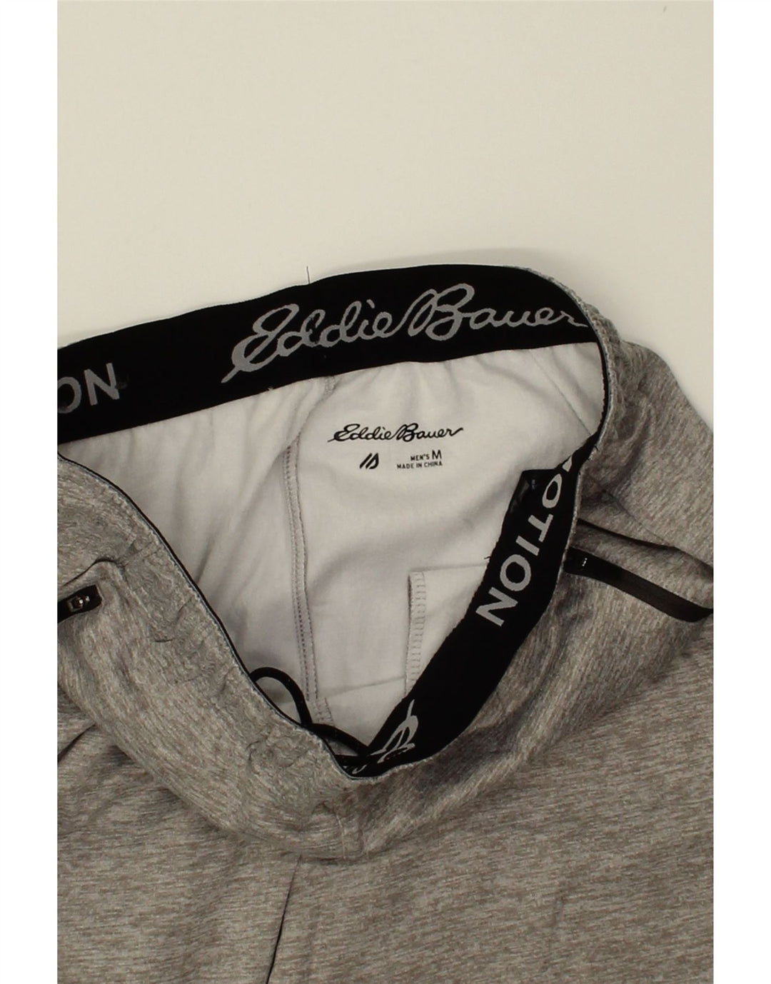 EDDIE BAUER Mens Tracksuit Trousers Joggers Medium Grey Flecked Polyester Vintage Eddie Bauer and Second-Hand Eddie Bauer from Messina Hembry 