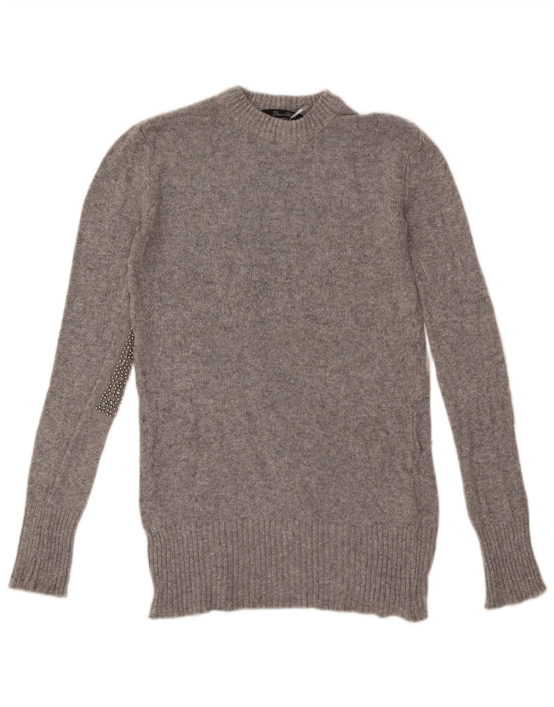 Sweter damski Zara z okrągłym dekoltem UK 10 Small, szara wiskoza