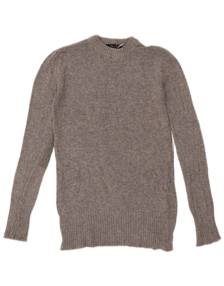 Sweter damski Zara z okrągłym dekoltem UK 10 Small, szara wiskoza