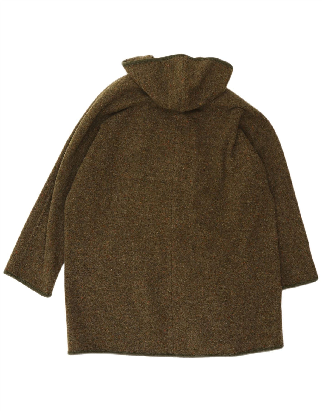 Damski płaszcz oversize z kapturem Merlet IT 46, duża wełna w kolorze khaki