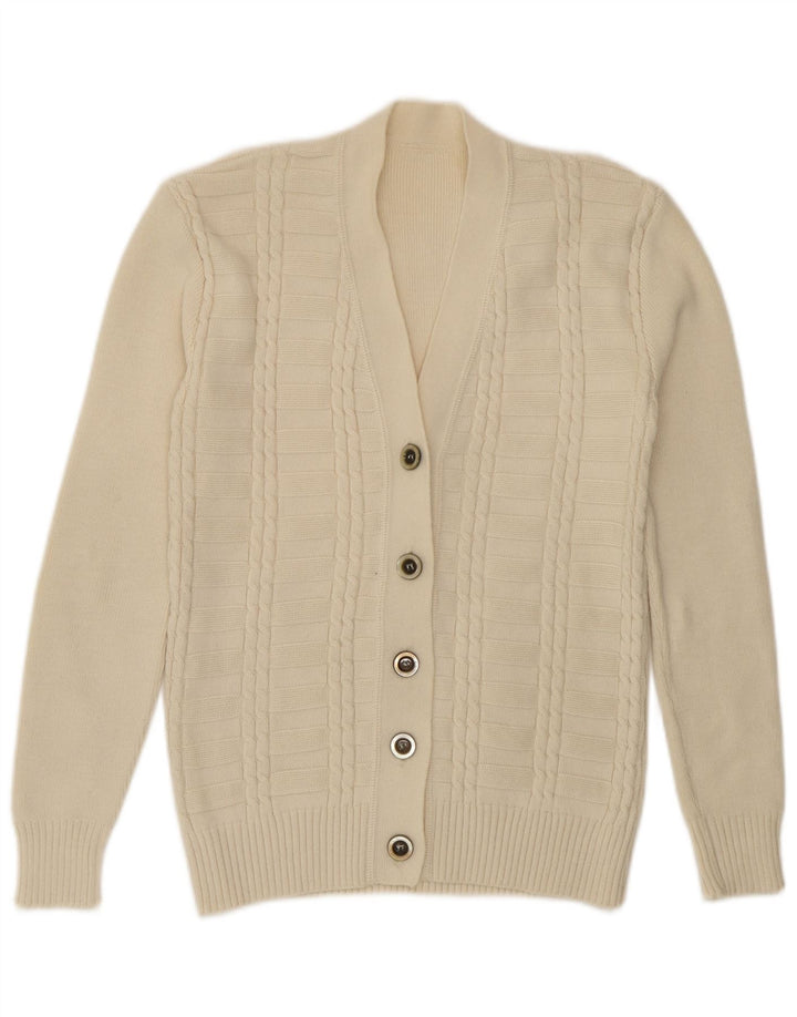 Sweter damski w stylu vintage, UK 12, średni, w kolorze złamanej bieli