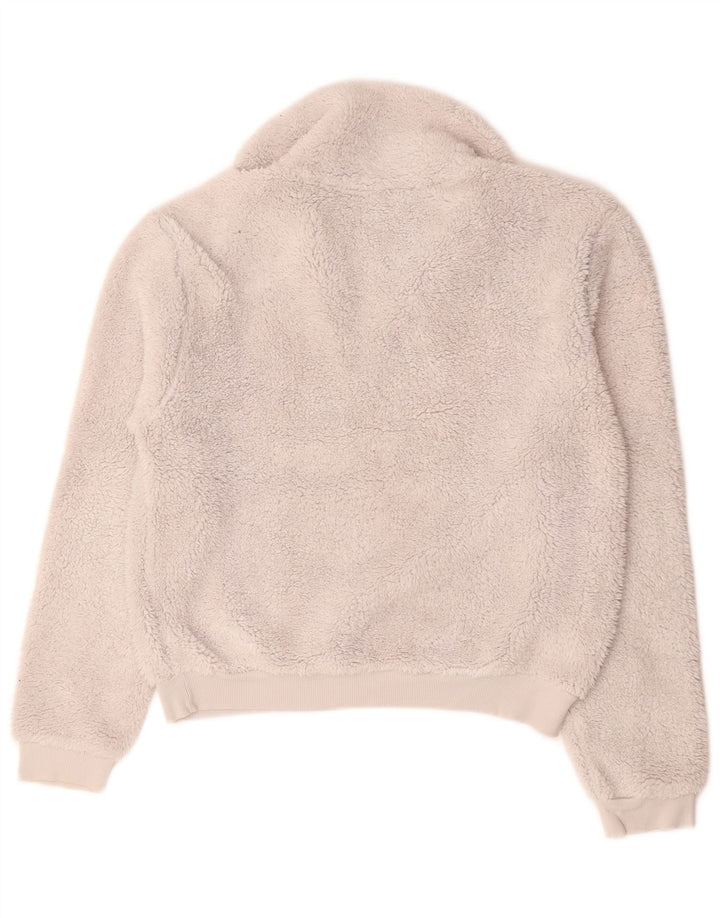 Topshop Damski sweter oversize z zamkiem błyskawicznym, polarem UK 10, mały, szary poliester