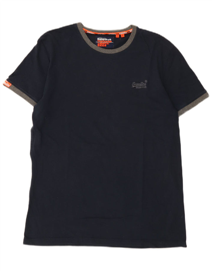 T-shirt męski Superdry Top XL, granatowy, z blokami kolorów