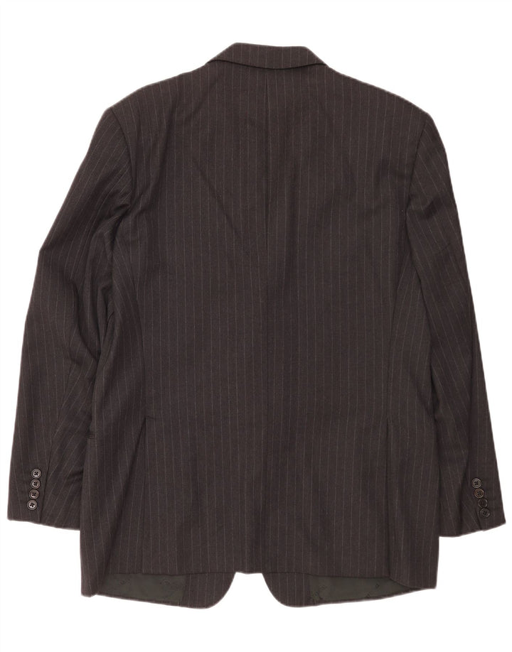 Męska marynarka zapinana na 3 guziki Trussardi IT 52 XL Szara, prążkowana dziewicza wełna