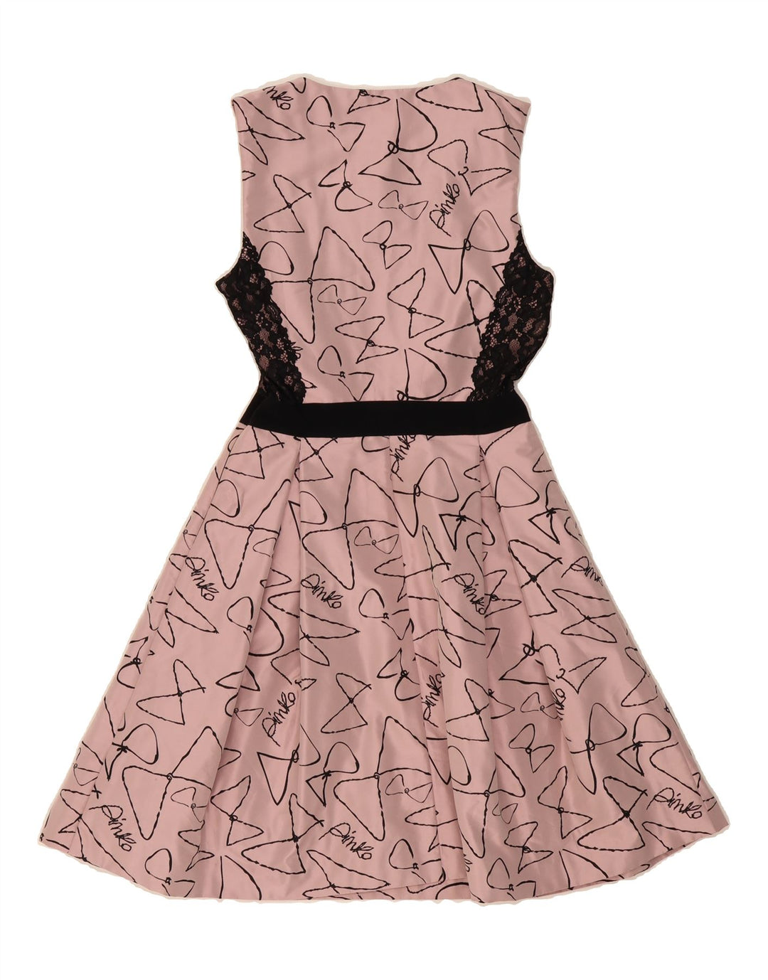 PINKO Womens Abstract Pattern Sleeveless A-Line Dress UK 10 Small Pink Vintage Pinko and Second-Hand Pinko from Messina Hembry 