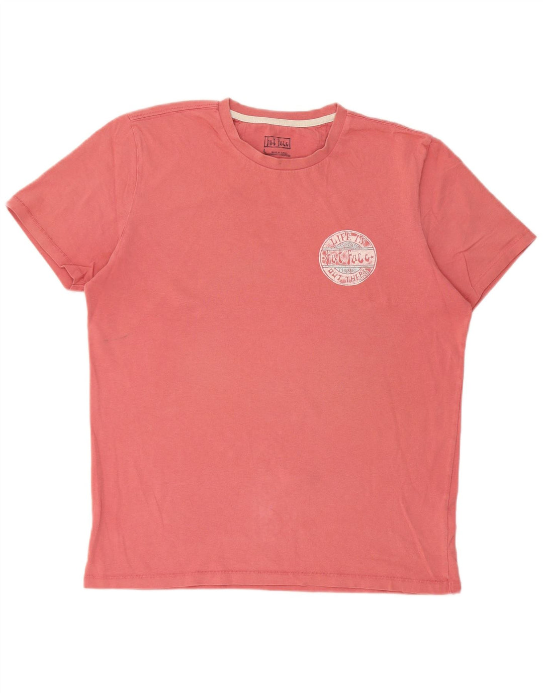 Męski T-shirt z grafiką Fat Face, duży, różowy, bawełniany