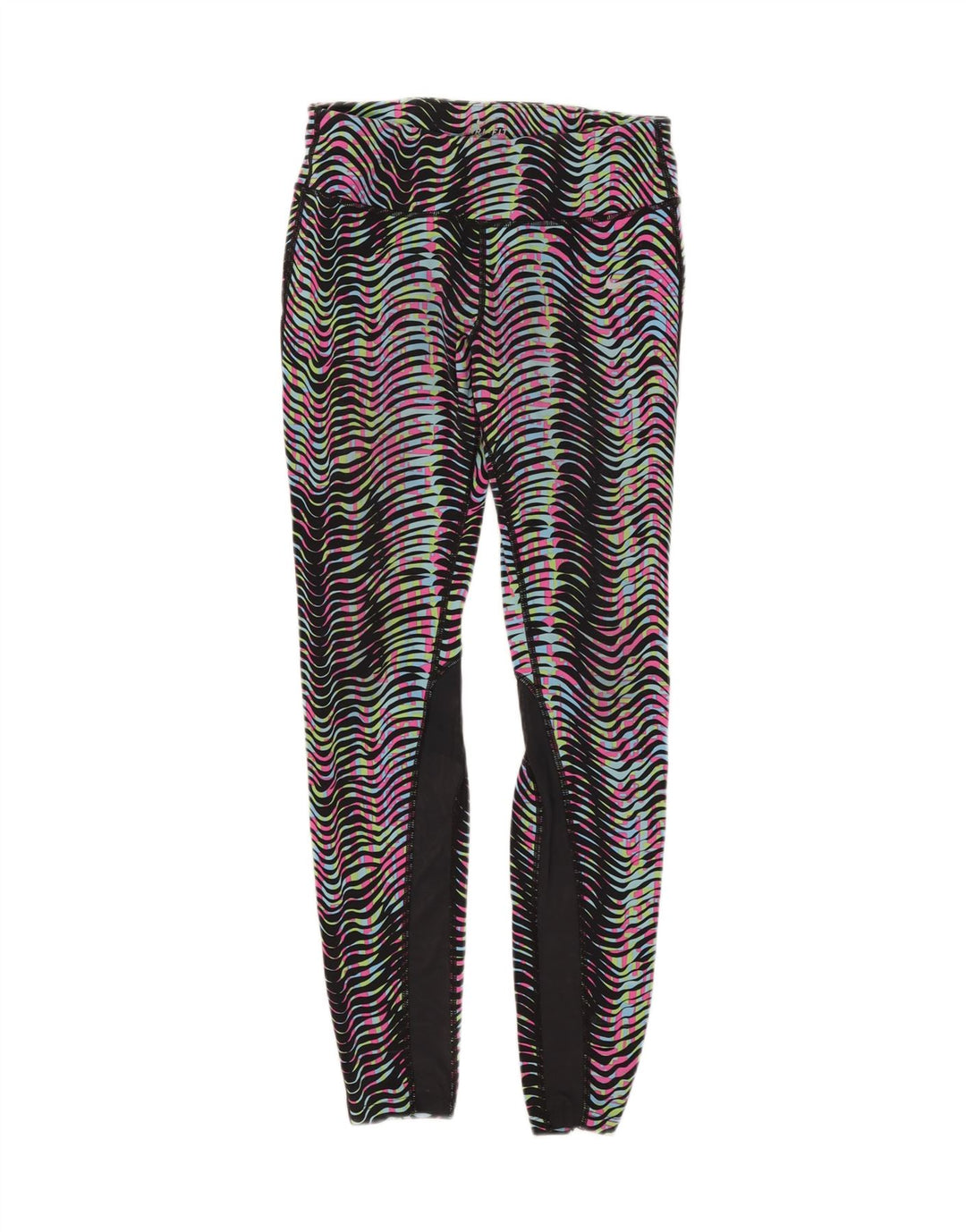 Damskie legginsy Nike Dri Fit UK 12, średnie, wielokolorowe nylonowe paski