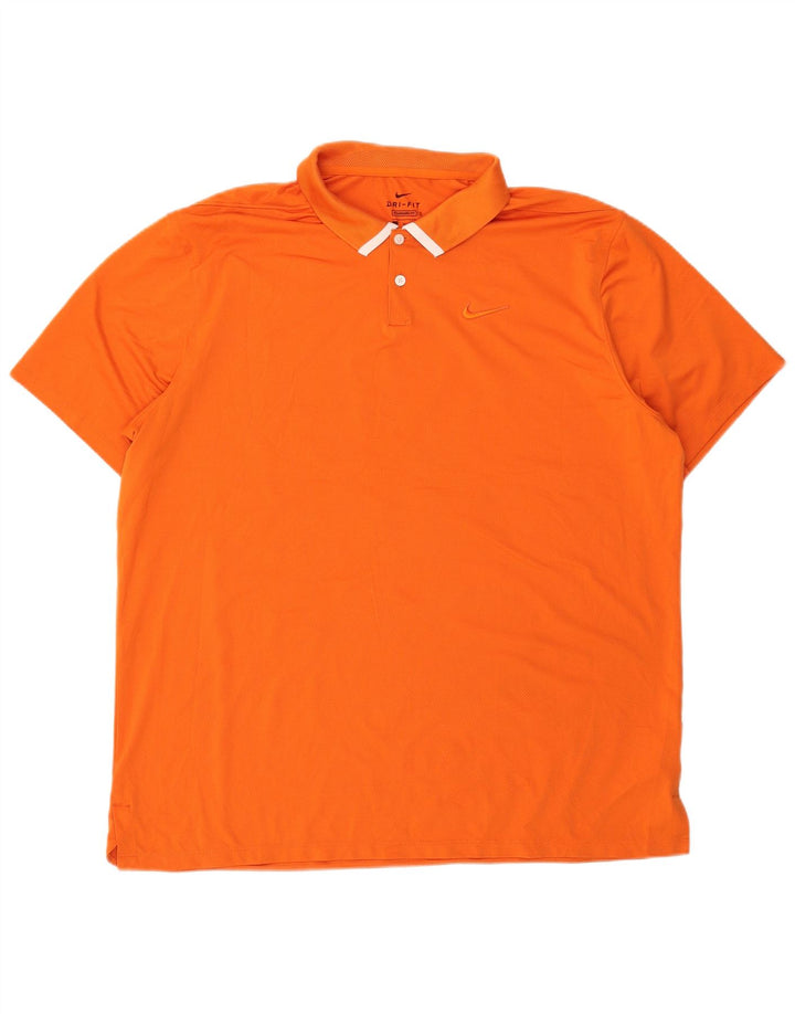 NIKE Mens Big & Tall Standard Fit Polo Shirt XL Orange Polyester