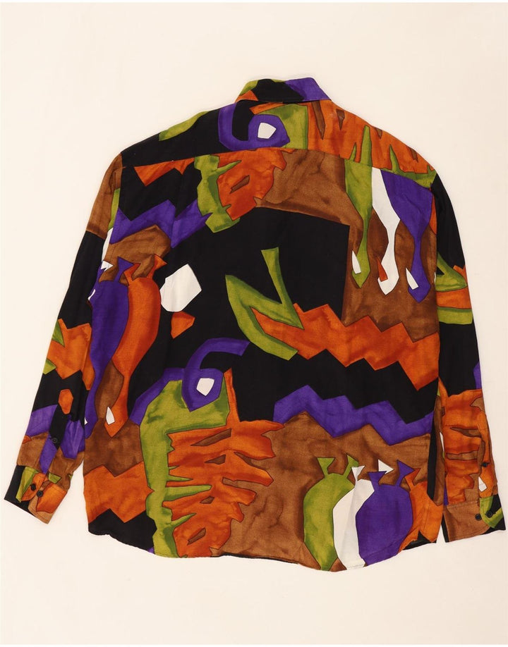 Koszula męska w stylu vintage w abstrakcyjny wzór XL, wielobarwna wiskoza
