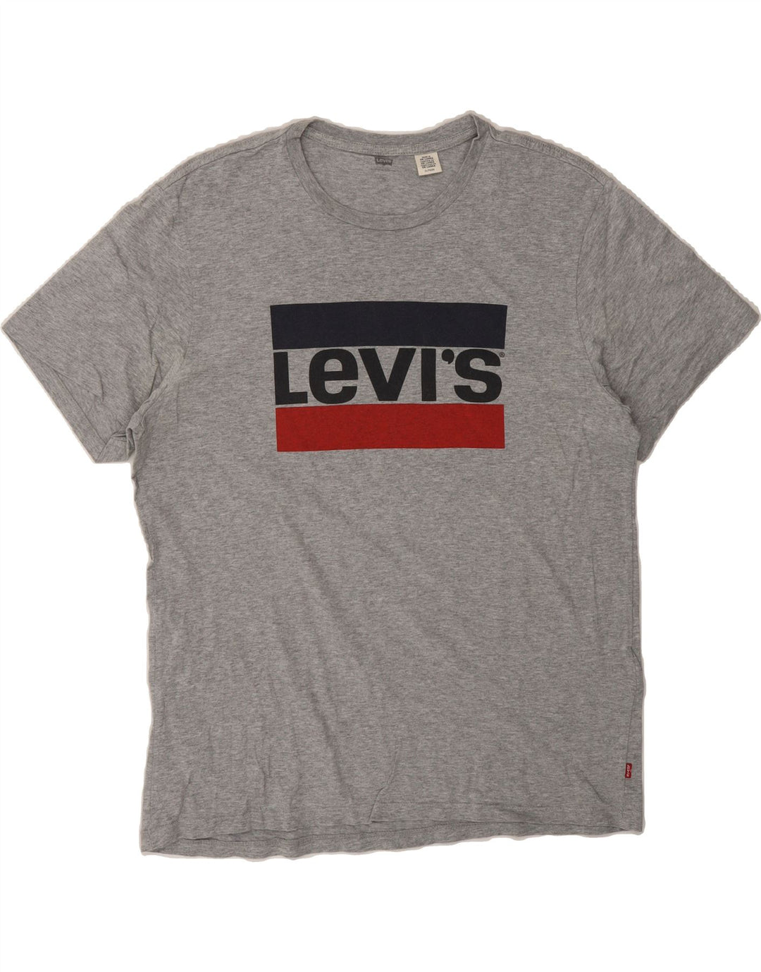 LEVI'S Mens Graphic T-Shirt Top XL Grey Cotton Vintage Levi's and Second-Hand Levi's from Messina Hembry 