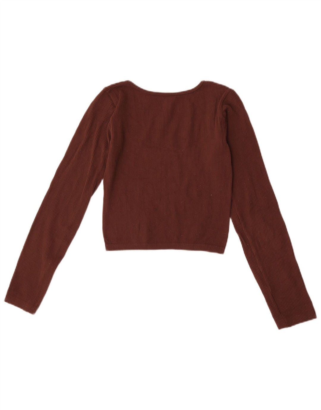 Damski krótki top Zara z długim rękawem, UK 4 XS, brązowy poliamid