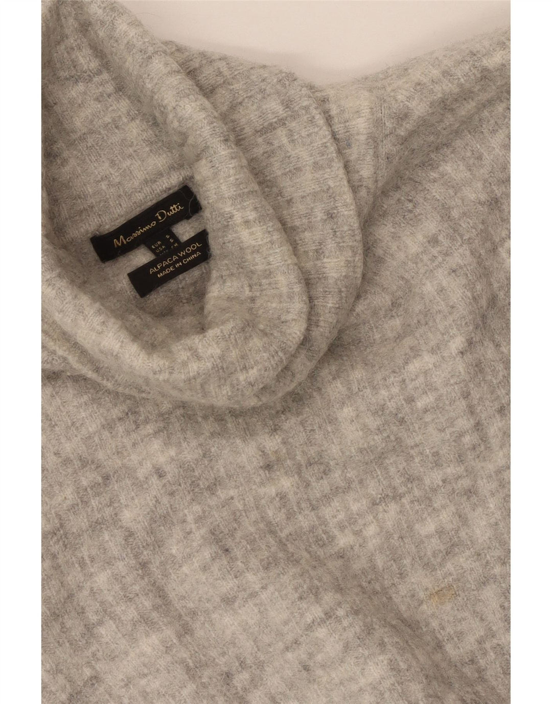 Damski sweter oversize Massimo Dutti z okrągłym dekoltem UK 10 Small Grey