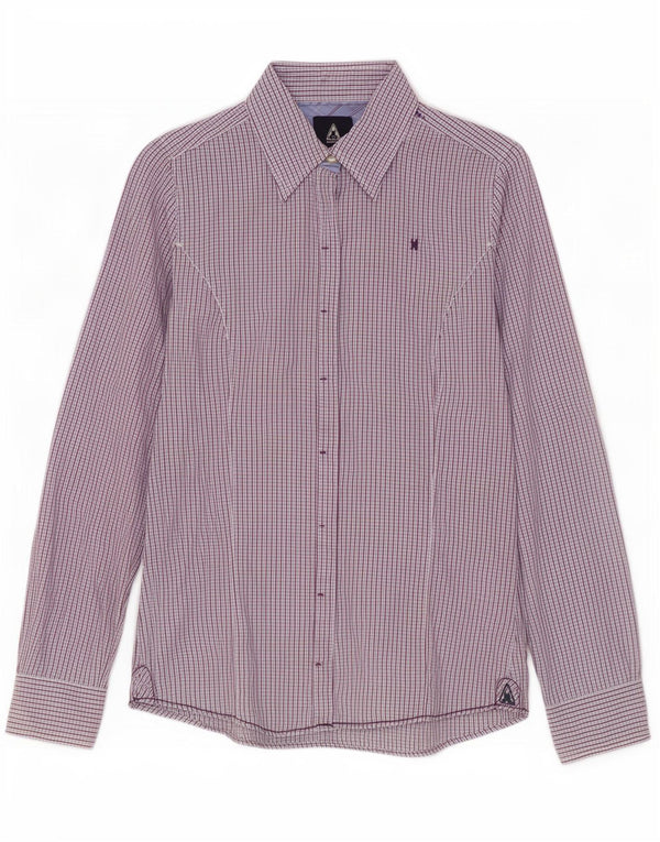 Gaastra Womens Graphic Shirt UK 12 Medium Blue Gingham Cotton