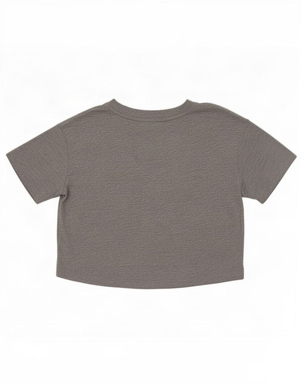 Damska koszulka Nike Crop Graphic Top UK 10, mała, szary poliester