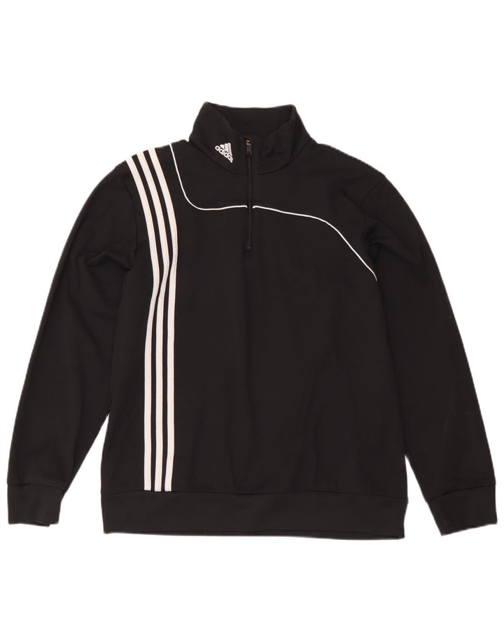 Adidas Męski sweter z zamkiem błyskawicznym UK 42/44 Duży czarny poliester