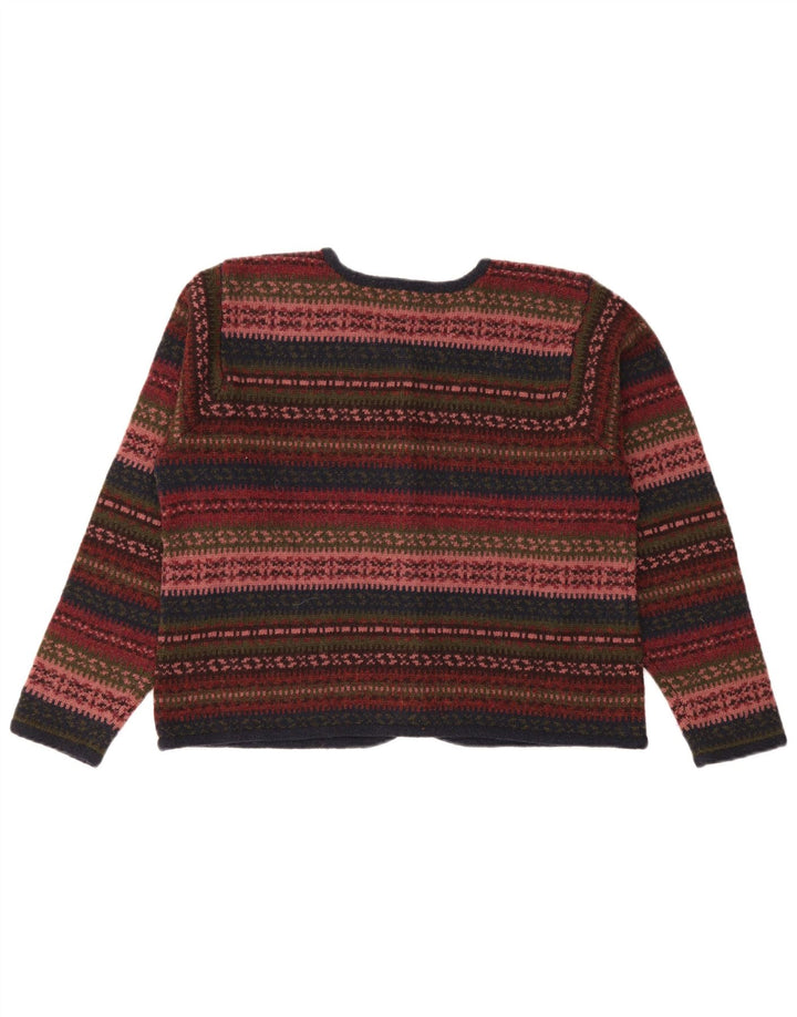 Sweter damski w stylu vintage, UK 14, średni, wielobarwny, wełna Fair Isle