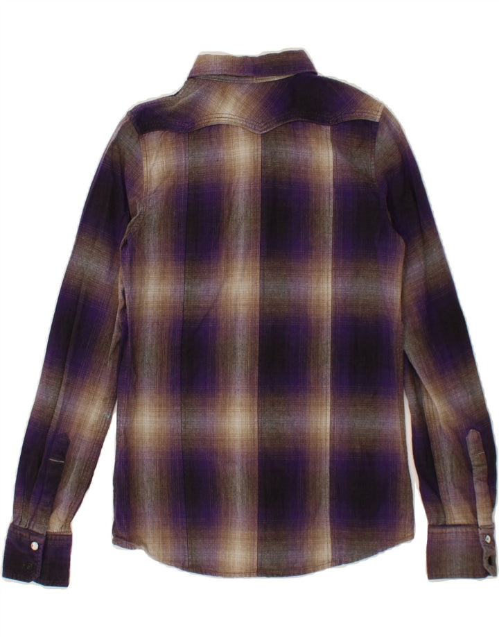 G-STAR Boys Shirt 11-12 Years Small Purple Check Cotton Vintage G-Star and Second-Hand G-Star from Messina Hembry 