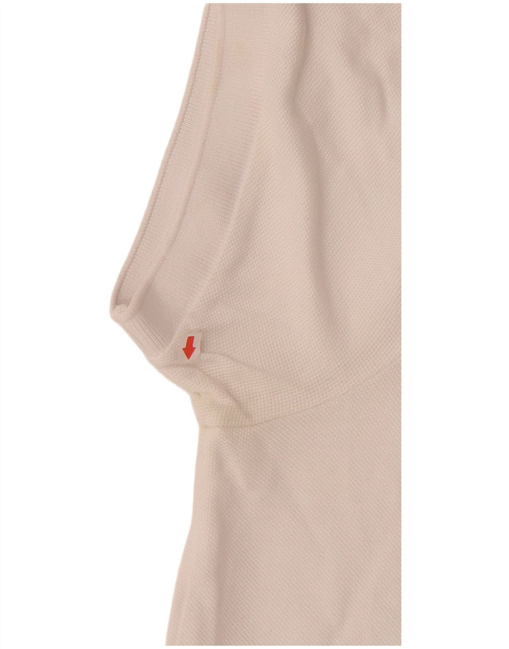 Męska koszulka polo LACOSTE z grafiką o regularnym kroju, rozmiar 5, duża, biała, bawełniana