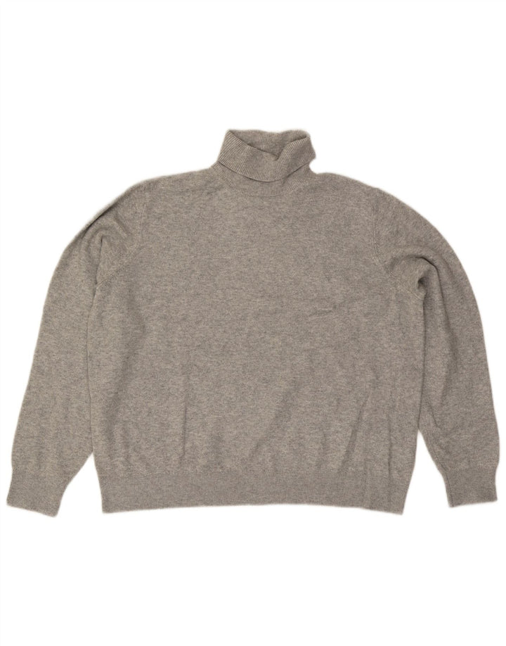 Marks & Spencer Damski sweter z golfem UK 16, duży, szary, nakrapiany