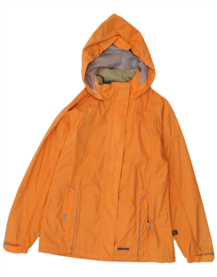 K-WAY Womens Hooded Rain Jacket EU 38 Medium Orange Polyamide