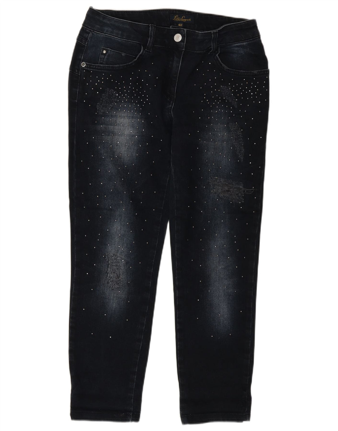 LUISA SPAGNOLI Damskie jeansy o kroju slim IT 40 Small W27 L25 Granatowe