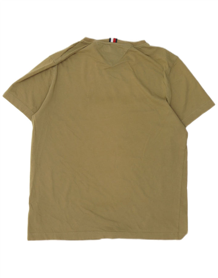 Męski T-shirt z grafiką TOMMY HILFIGER, średnia, bawełniana khaki