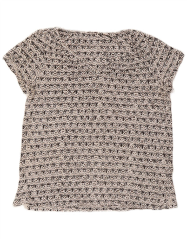 Damska koszulka oversize z grafiką FAT FACE Top UK 10, mała, szara, geometryczna