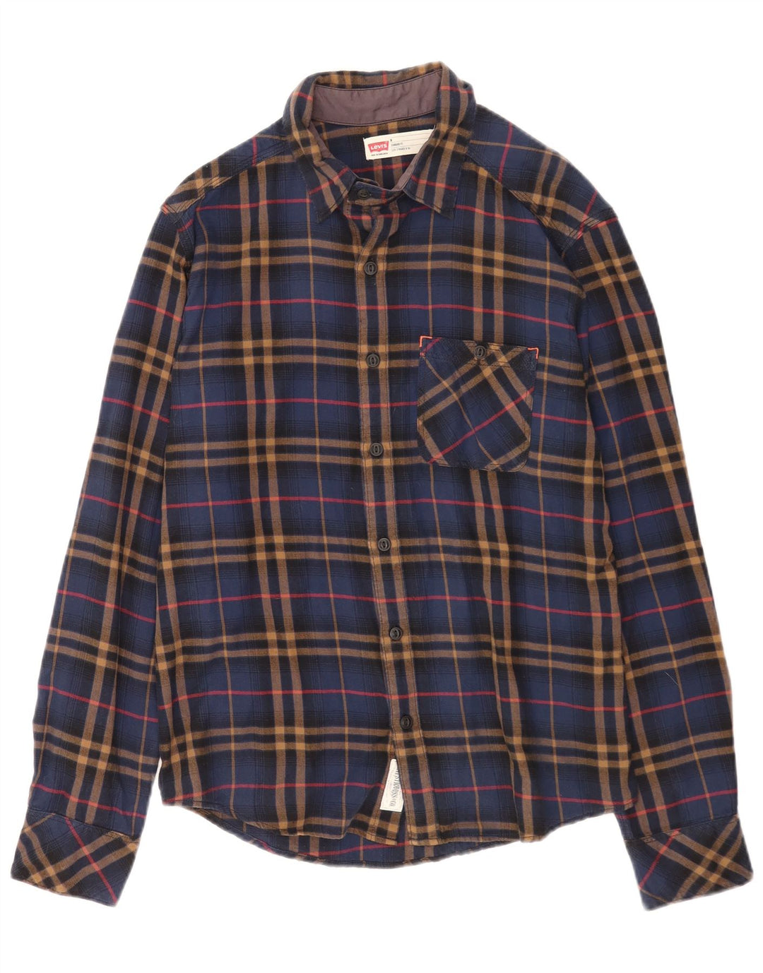 Koszula flanelowa męska Levi's o standardowym kroju, średnia, granatowa, bawełniana w kratkę