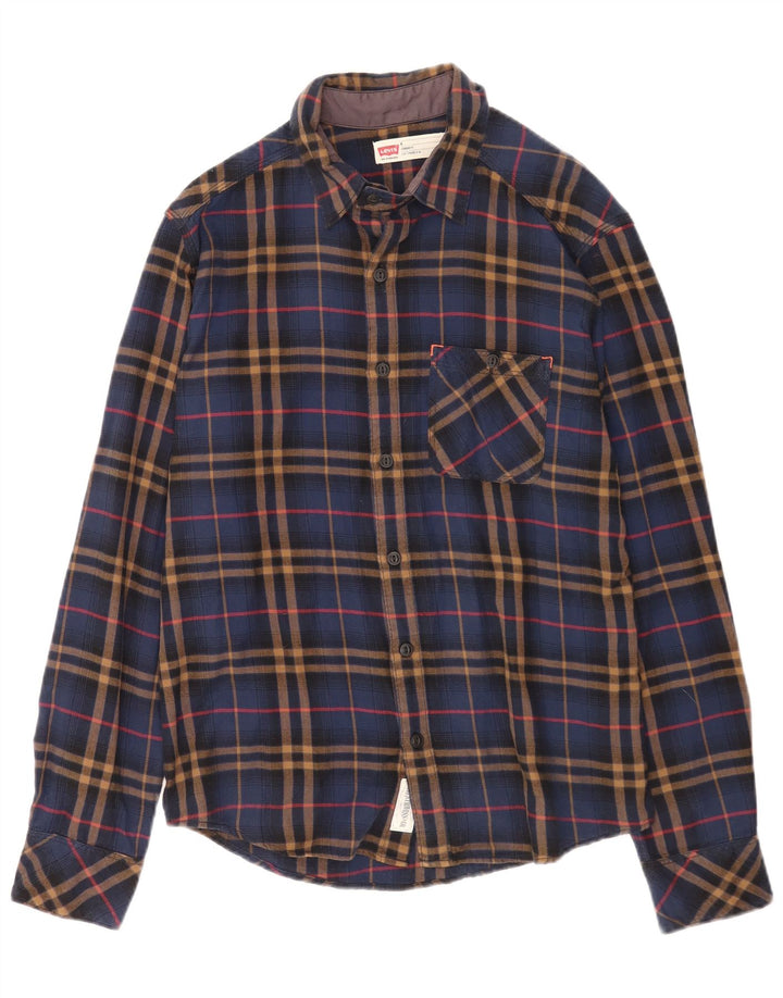 Koszula flanelowa męska Levi's o standardowym kroju, średnia, granatowa, bawełniana w kratkę