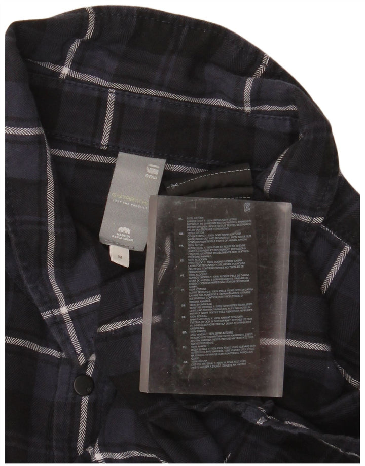 Męska koszula flanelowa w kratę G-STAR, średnia, granatowa, bawełniana w kratę