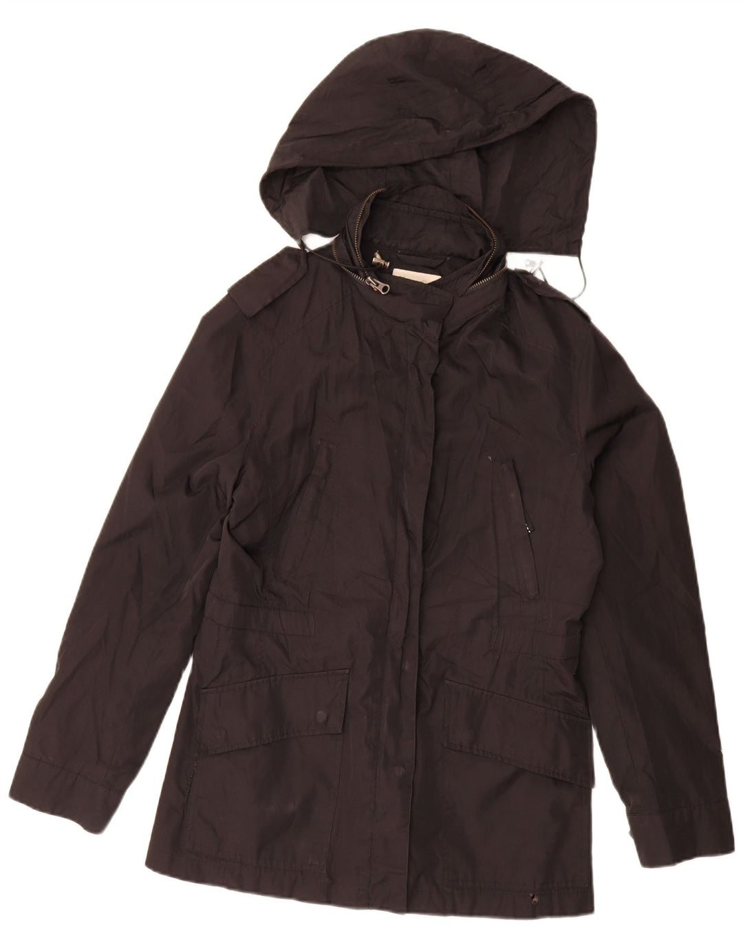 Damska kurtka parka z kapturem Massimo Dutti UK 14, średnia czarna