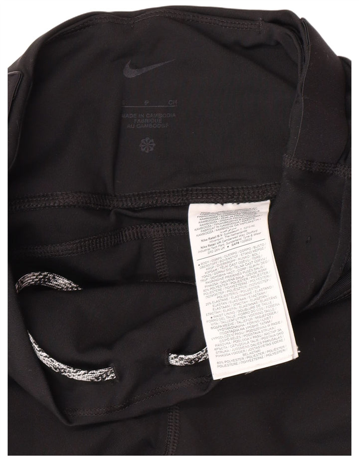 Damskie legginsy Nike Graphic UK 8, małe, czarne, poliestrowe