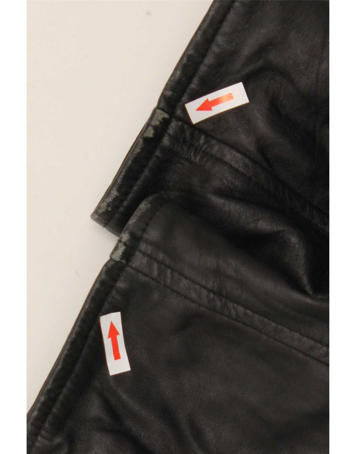 Vintage męska kurtka shearling UK 42 XL czarna skóra