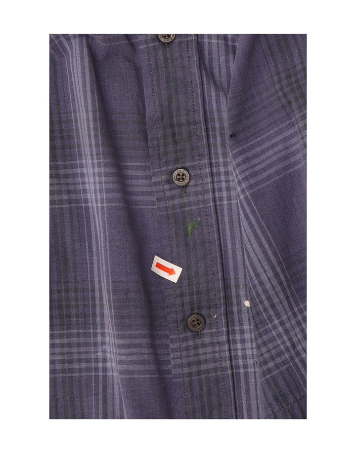 Męska koszula z krótkim rękawem Calvin Klein Jeans, duża, niebieska, bawełniana krata