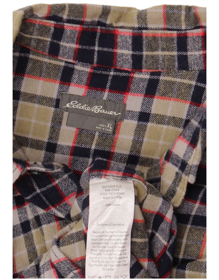 Męska koszula flanelowa XL Eddie Bauer w zieloną kratkę