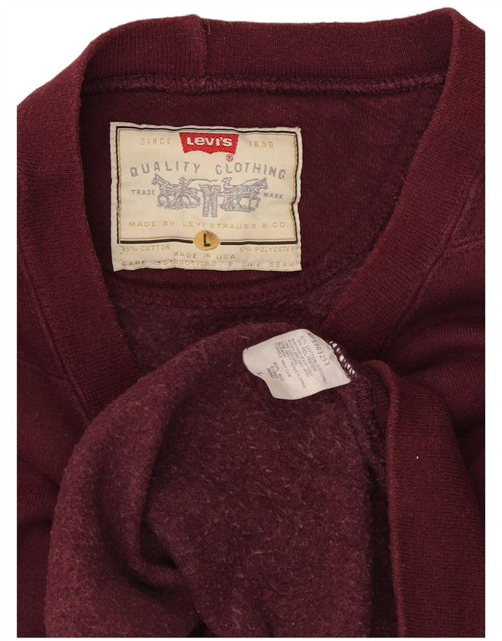 Męski sweter LEVI'S, duży, bordowy, bawełniany